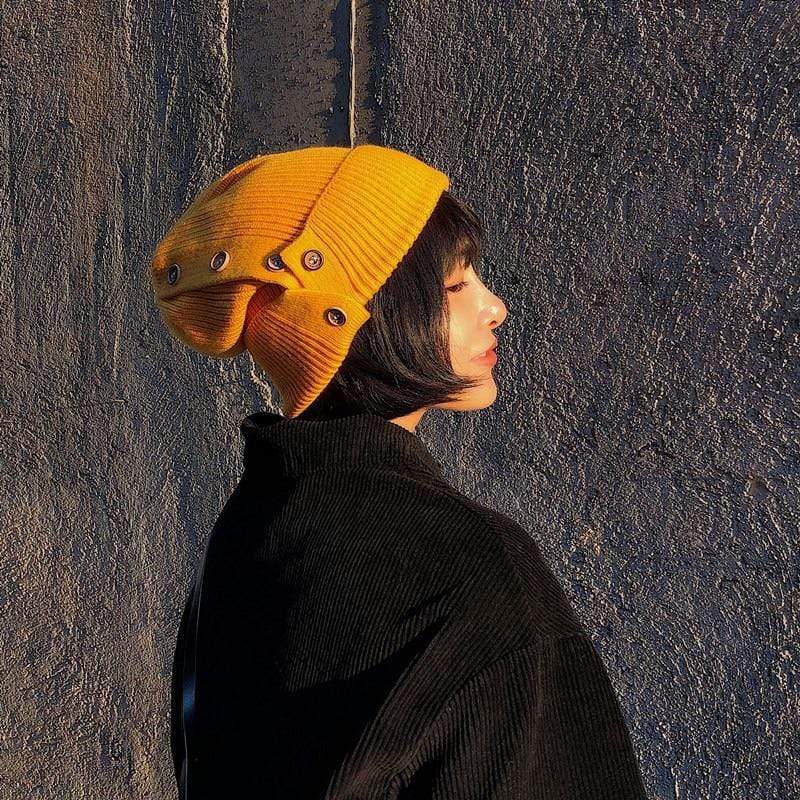 Button Up Beanie Hats