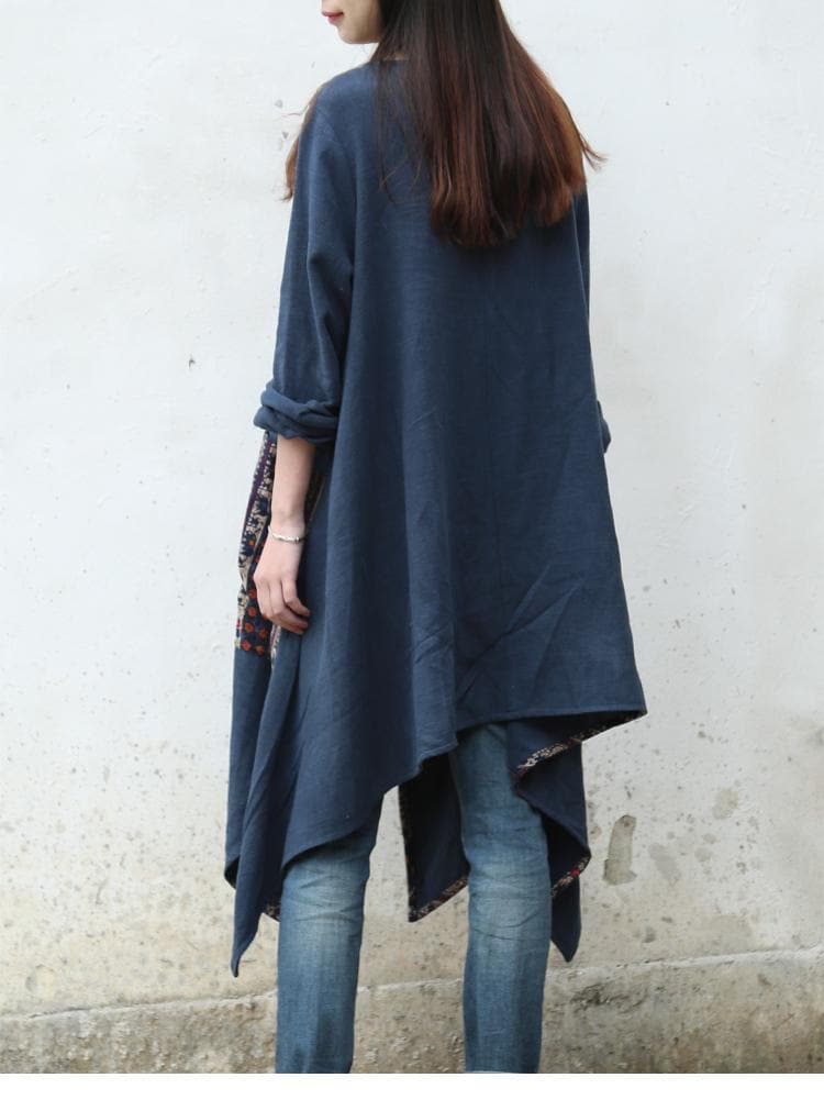Chinese Style Draped Linen Shirt  | Zen