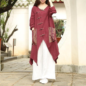 Chinese Style Draped Linen Shirt  | Zen