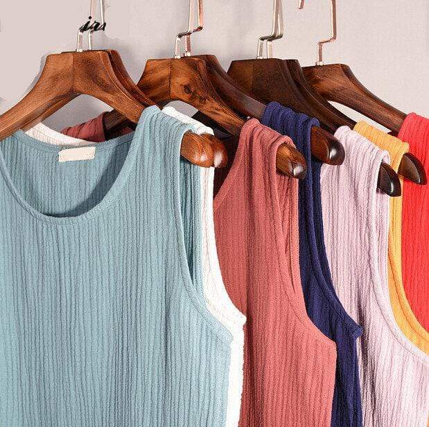 Cotton and Linen Plus Size Tank Tops
