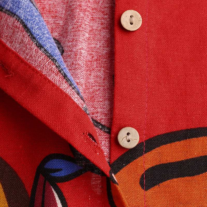 Abstract Art Button Down Maxi Shirt Dress
