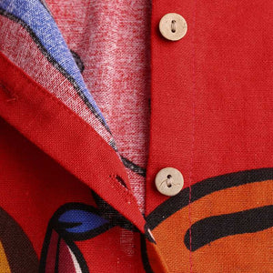 Abstract Art Button Down Maxi Shirt Dress