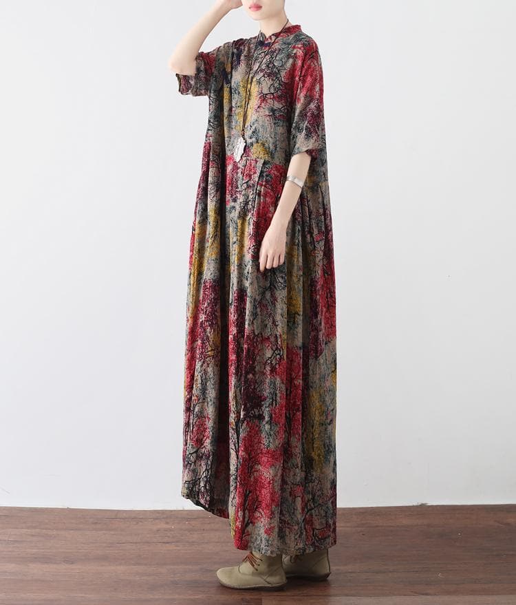 Abstract Painting Loose Maxi Dress