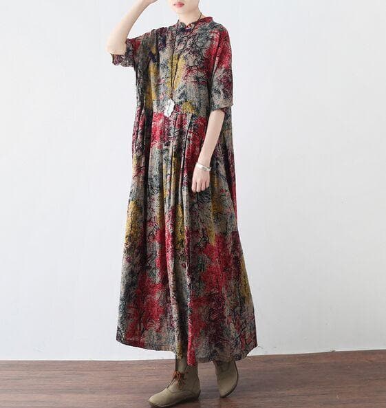 Abstract Painting Loose Maxi Dress
