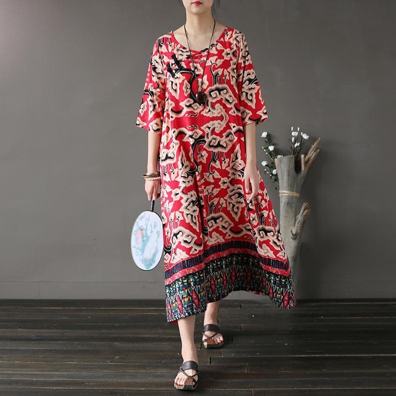 Asia Mystery V Neck Midi Dress
