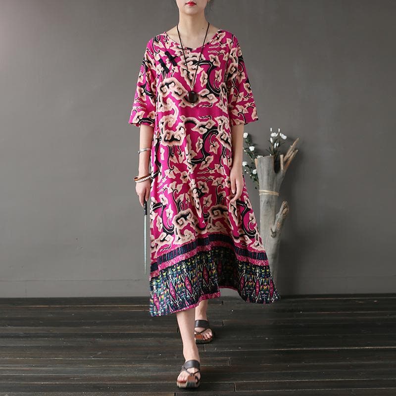 Asia Mystery V Neck Midi Dress