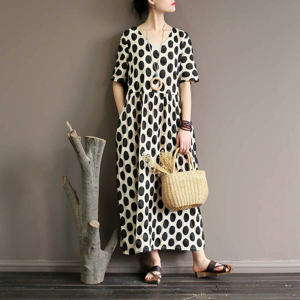 Empire Waist Polka Dot Midi Dress