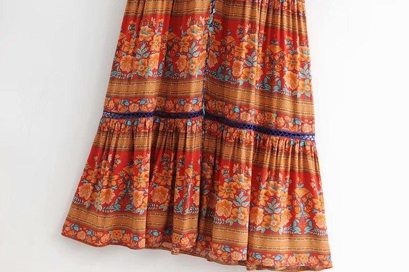 Boho Gypsy Floral Printed Dress