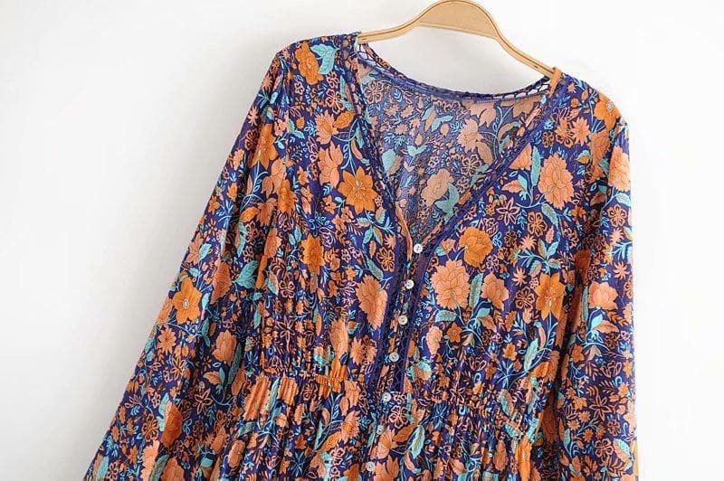 Boho Gypsy Floral Printed Dress