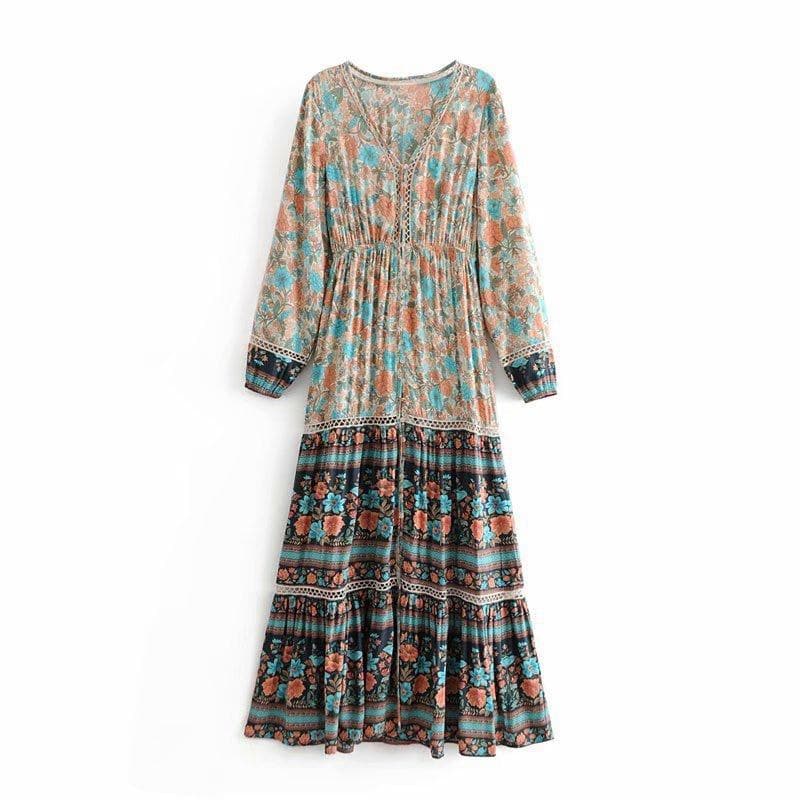 Boho Gypsy Floral Printed Dress