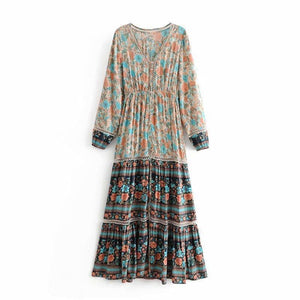 Boho Gypsy Floral Printed Dress