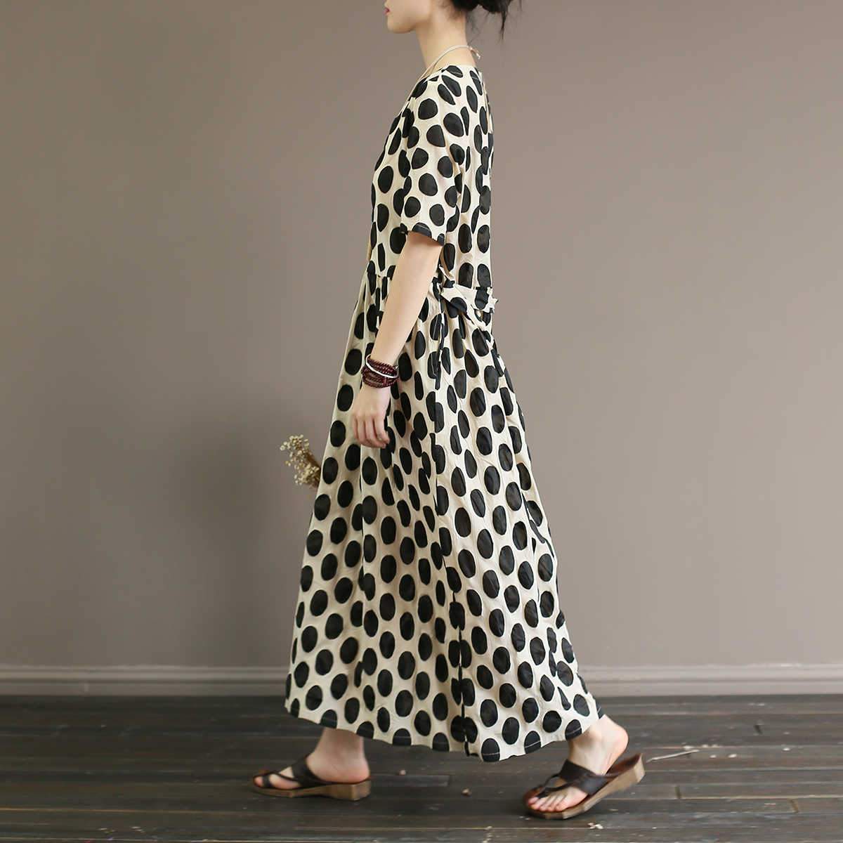Empire Waist Polka Dot Midi Dress