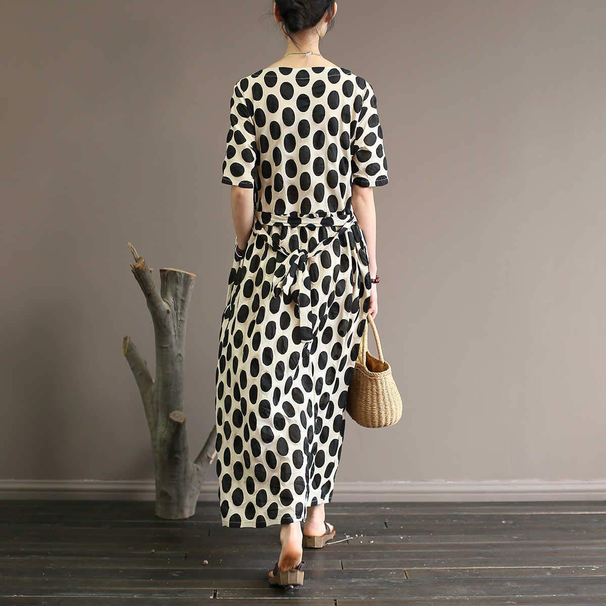 Empire Waist Polka Dot Midi Dress