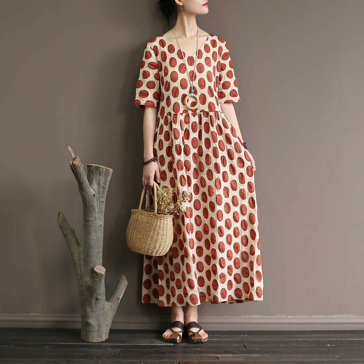 Empire Waist Polka Dot Midi Dress