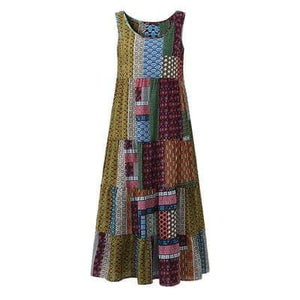 Sleeveless Patchwork Hippie Dress