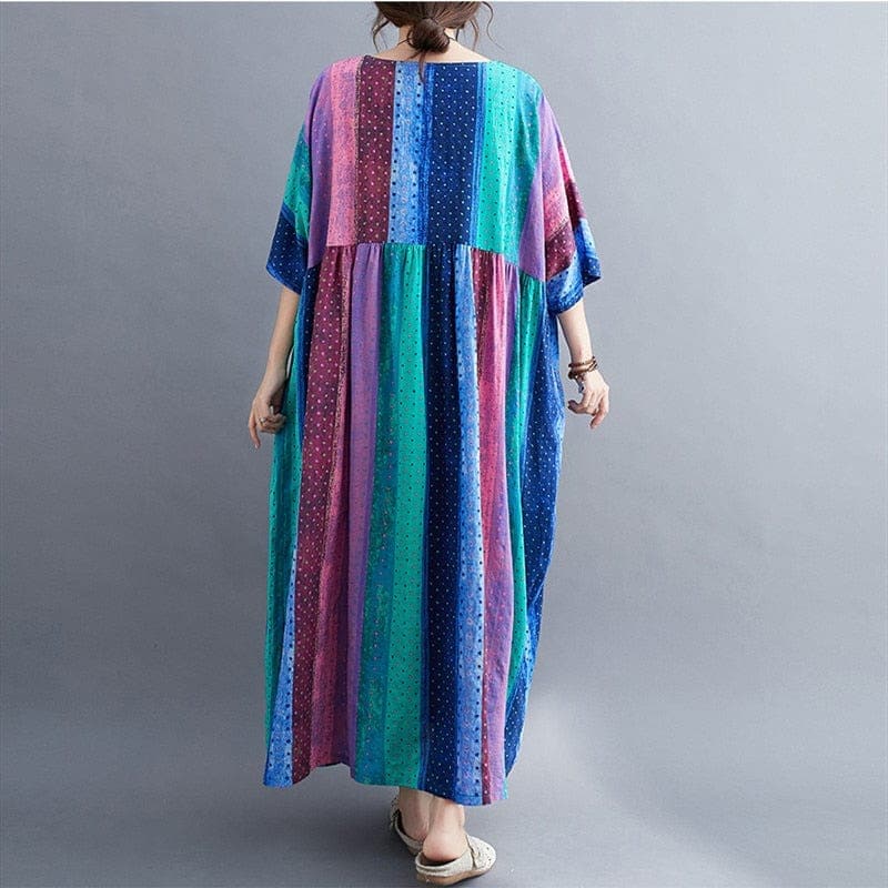Oversized Bohemian Striped Dress
