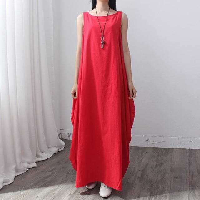 Loose Sleeveless Maxi Dress