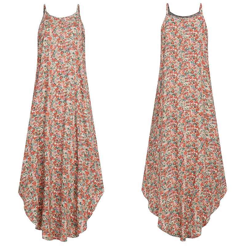 Boho Floral Print Plus Size Sundress