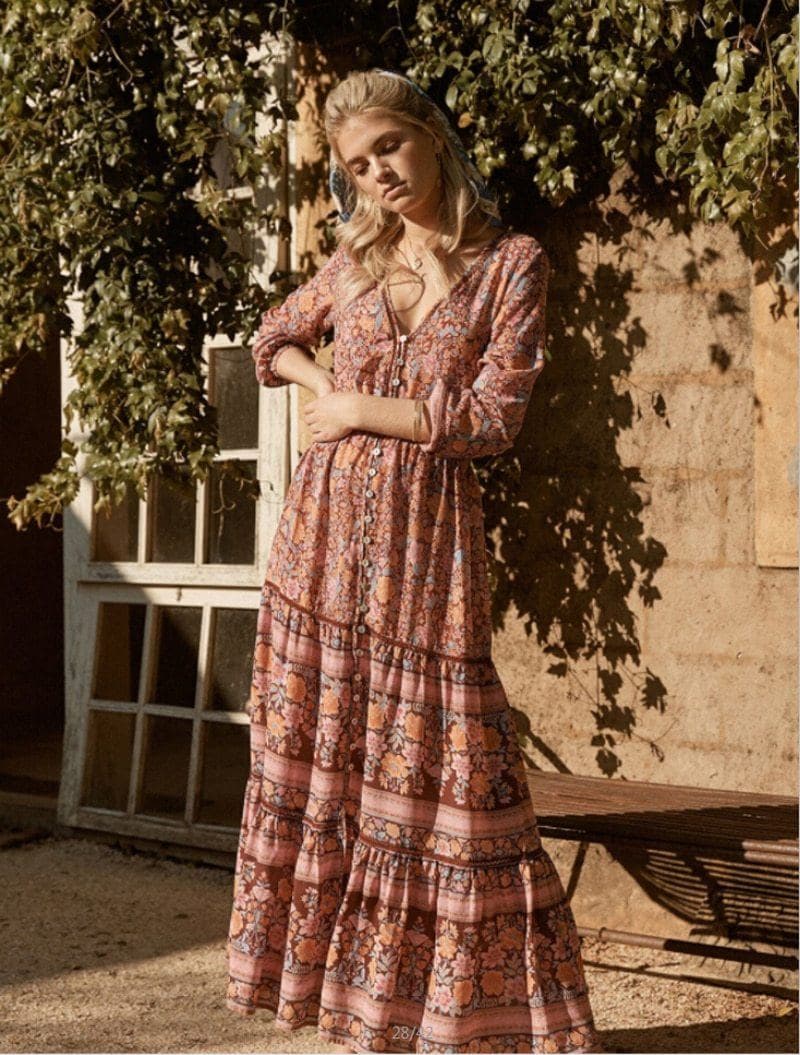 Boho Gypsy Floral Printed Dress