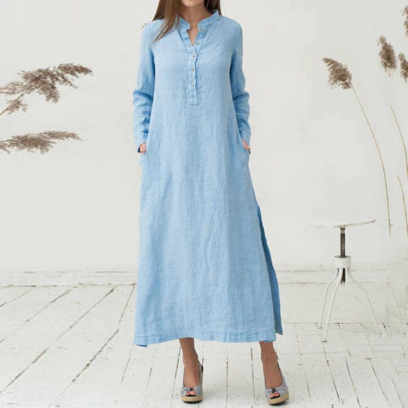 Zen Casual Button Up Blouse Dress  | Zen