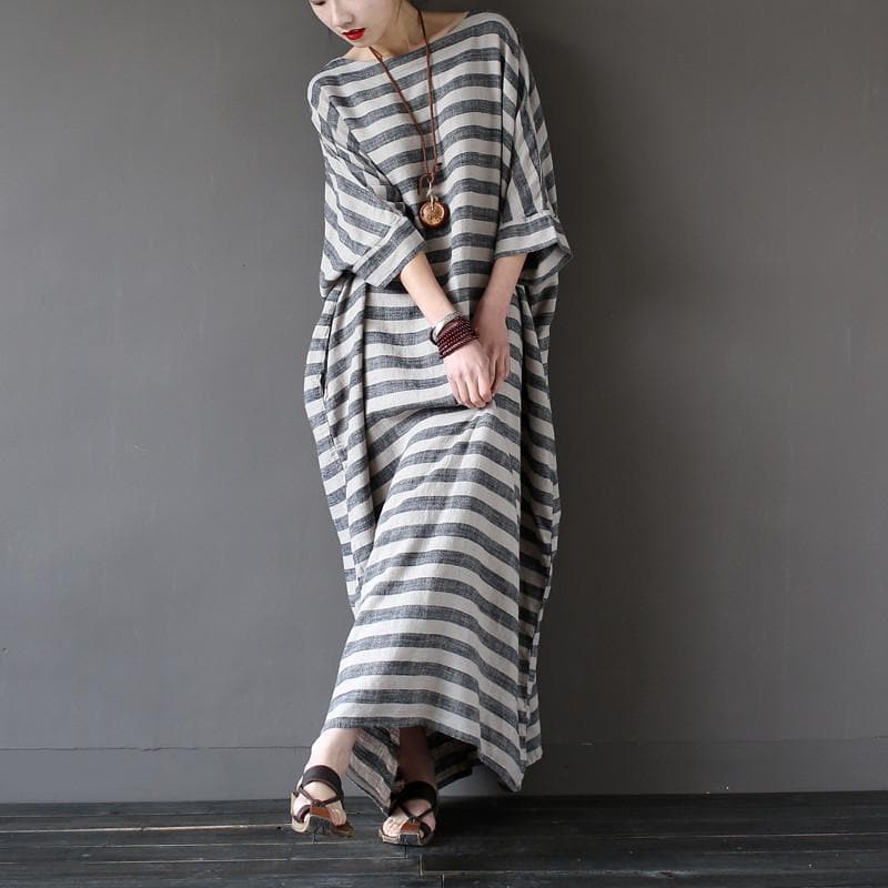 Striped Oversized Maxi Dress