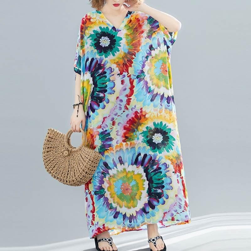Tie-Dye Print Loose Hippie Dress