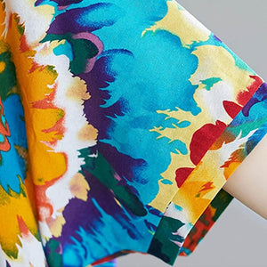 Tie-Dye Print Loose Hippie Dress