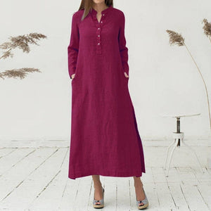 Zen Casual Button Up Blouse Dress  | Zen