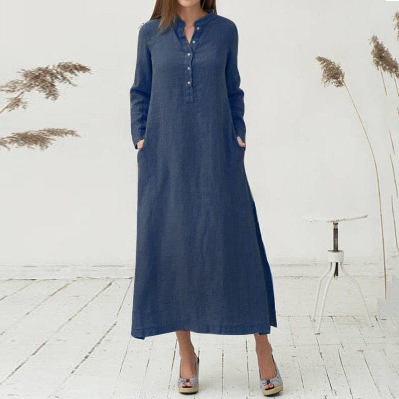 Zen Casual Button Up Blouse Dress  | Zen