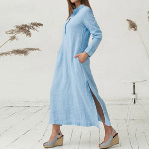Zen Casual Button Up Blouse Dress  | Zen