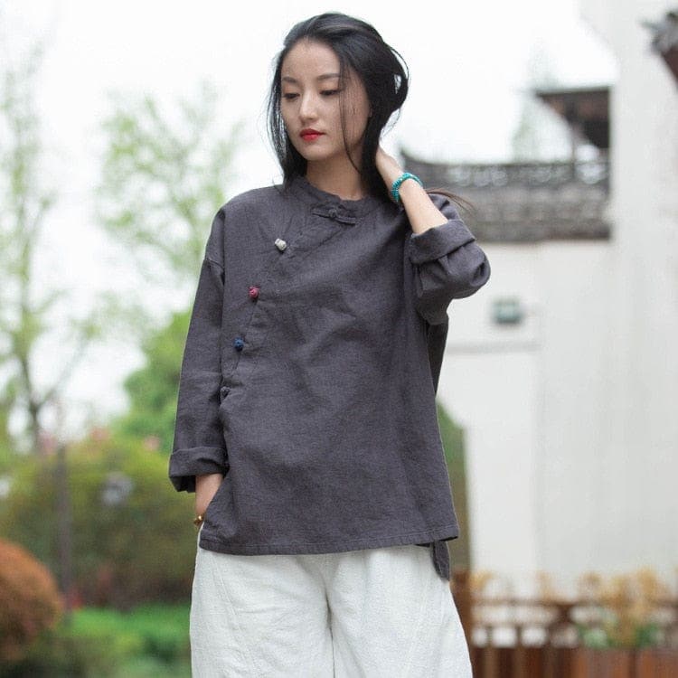 Mandarin Linen Shirt | Zen