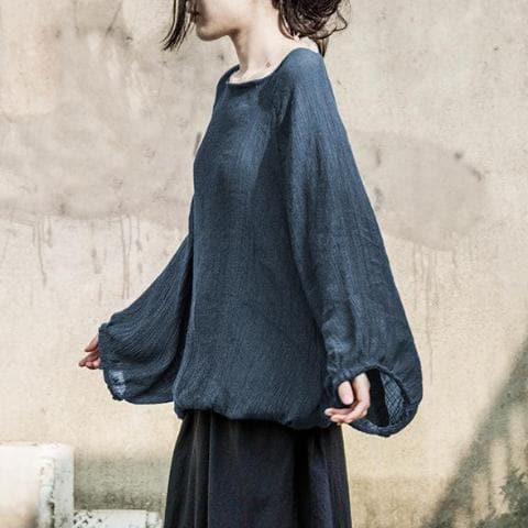 Lantern Sleeve Oversized Cotton Shirt | Lotus