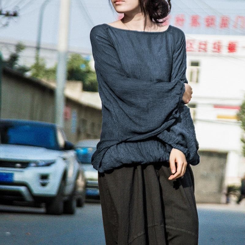 Lantern Sleeve Oversized Cotton Shirt | Lotus
