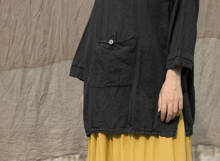 Harmony Grey Cotton Linen Shirt | Lotus