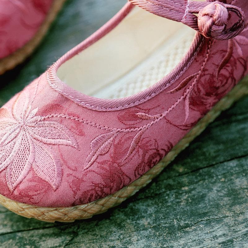 Pink Cotton & Linen Shoes