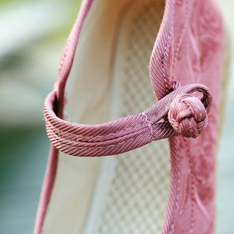 Pink Cotton & Linen Shoes