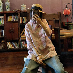 Zen Casual Floral Chinese Shirt  | Zen