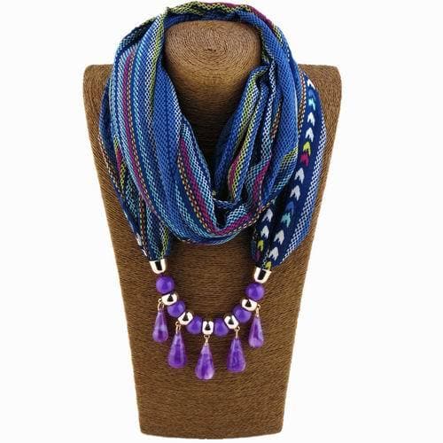 Tribal Beaded Scarf Necklace