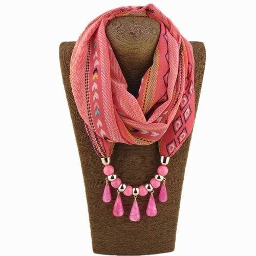 Tribal Beaded Scarf Necklace