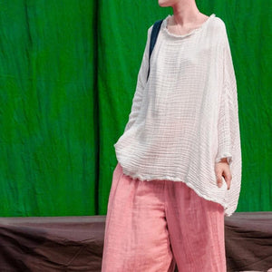 White Oversized Linen Shirt | Lotus