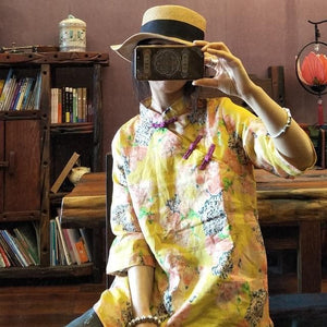 Zen Casual Floral Chinese Shirt  | Zen