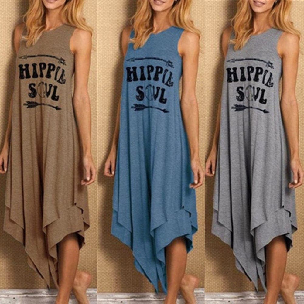 Hippie Soul Asymmetrical Sleeveless Dress