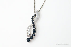 Designer Alwand Vahan Sapphire Cubic Zirconia Sterling Silver Necklace