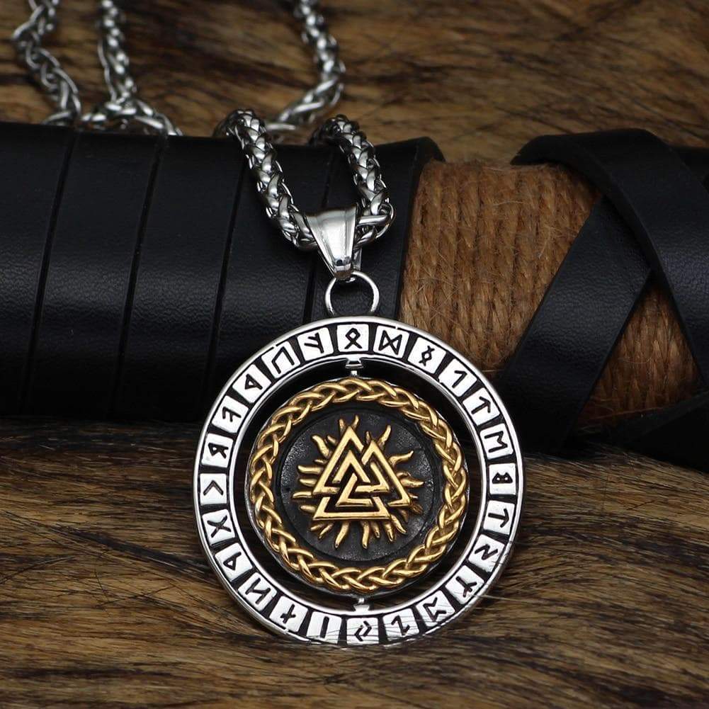 Vikings Valknut Runes Stainless Steel Necklace
