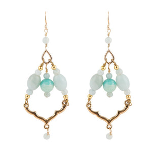 Chandelier Amazonite and Bronze Earrings