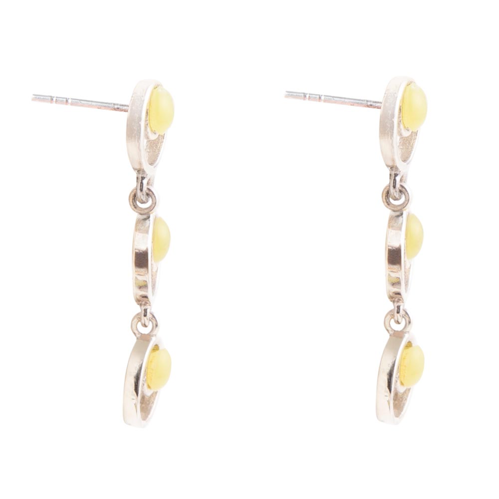 Chartruese Yellow Jade Post Earrings