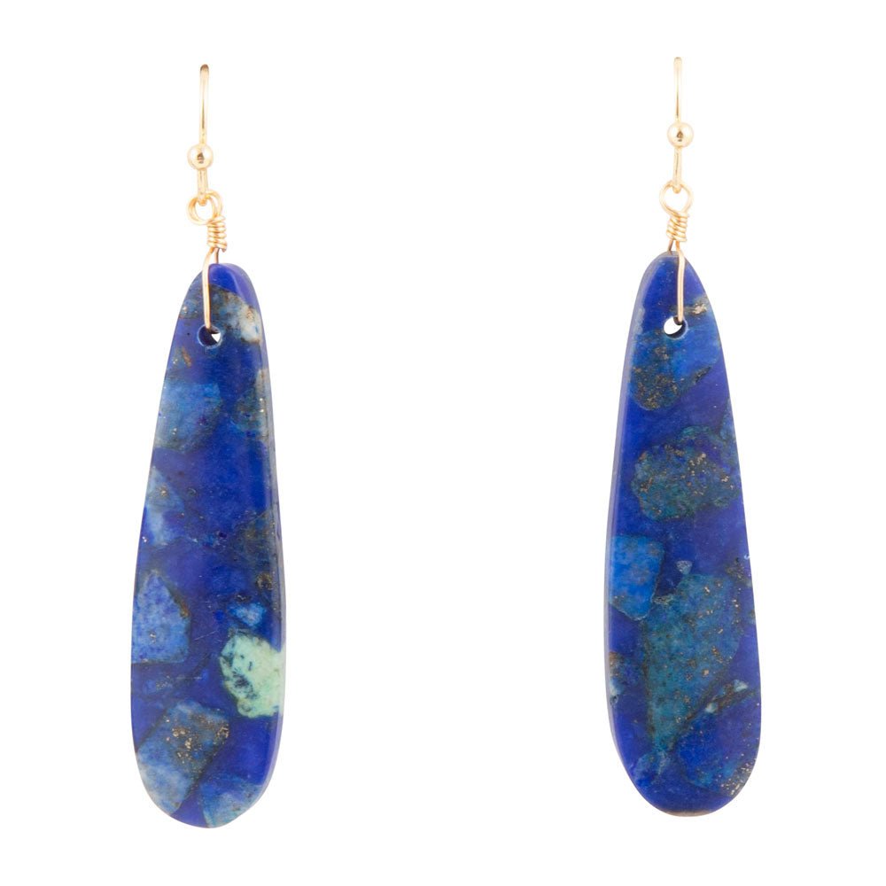 Cobalt Blue Lapis Long Earrings