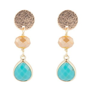Crystal and Magnesite Teardrop Earrings