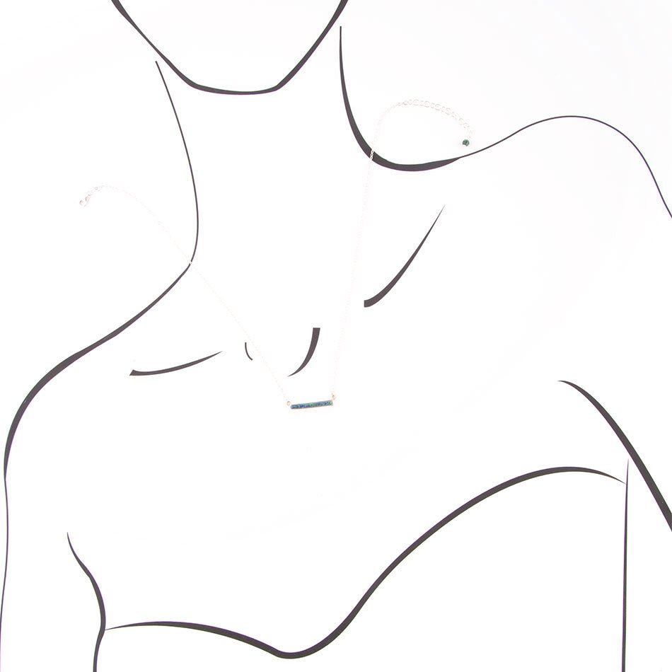 Dainty Azurite Bar Necklace