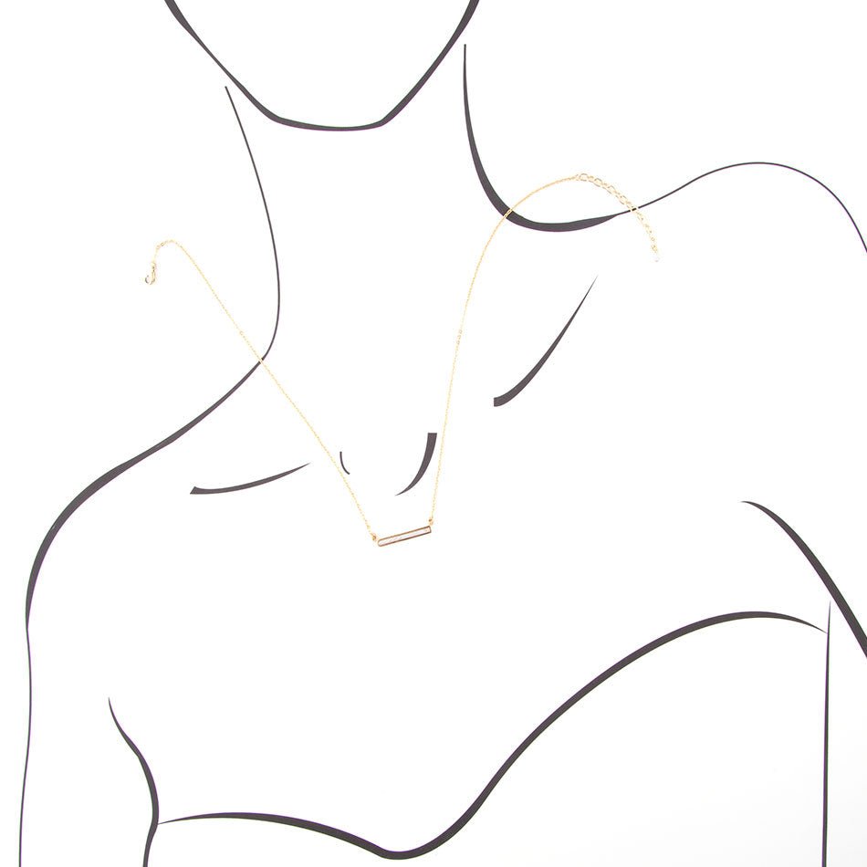 Dainty Botswana Agate Bar Necklace